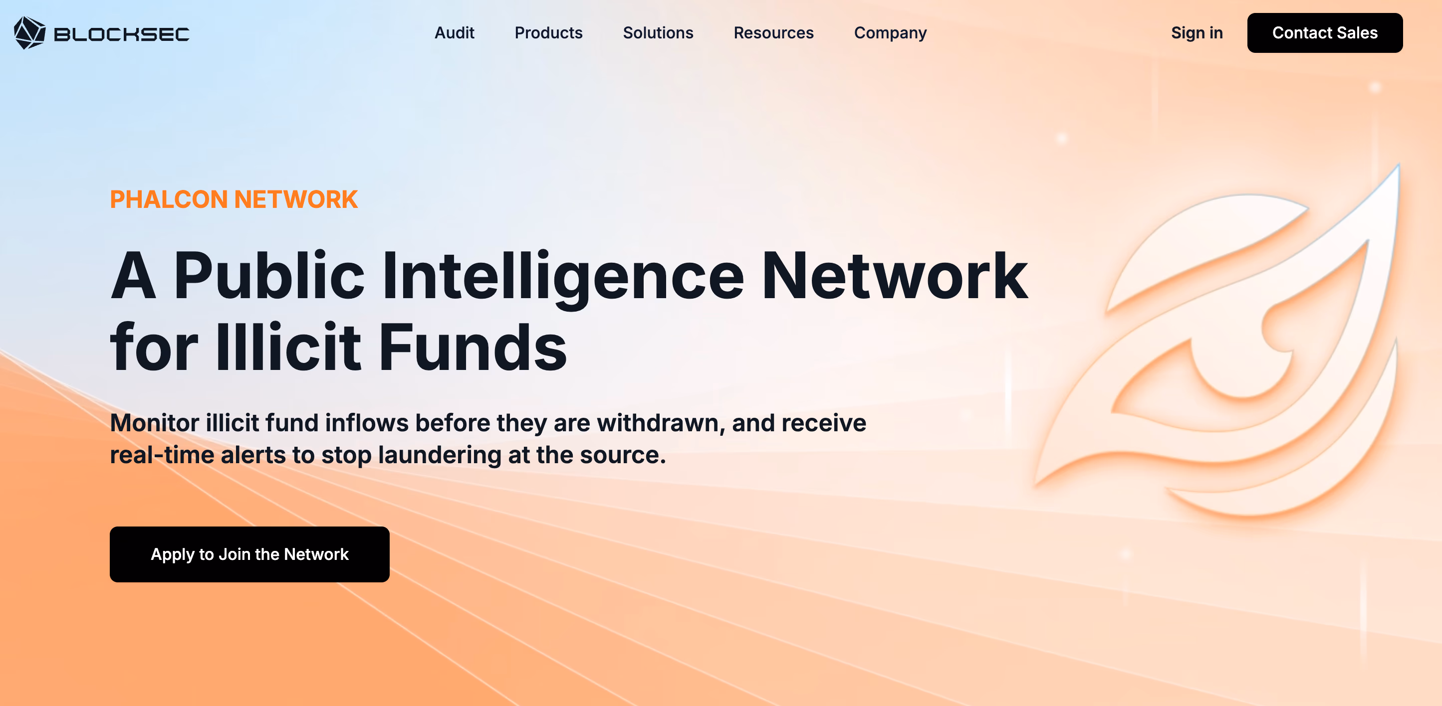 Phalcon Network illicit fund intelligence showing upstream contact that creates indirect exposure