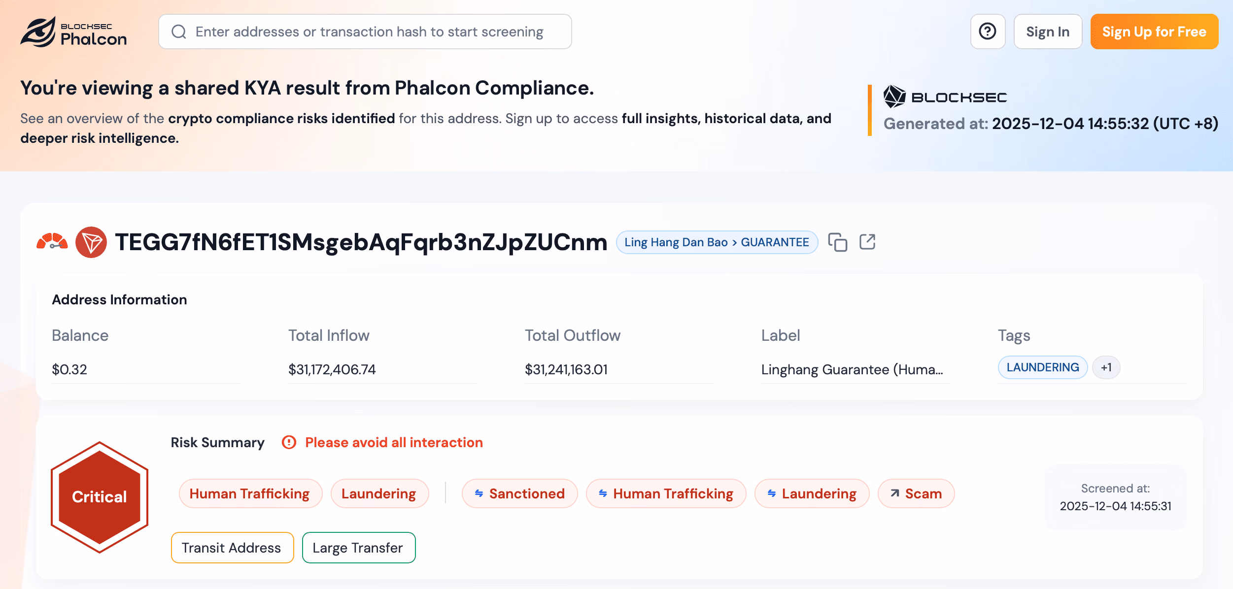 Phalcon Compliance plan detail page showing tier structure and feature gating